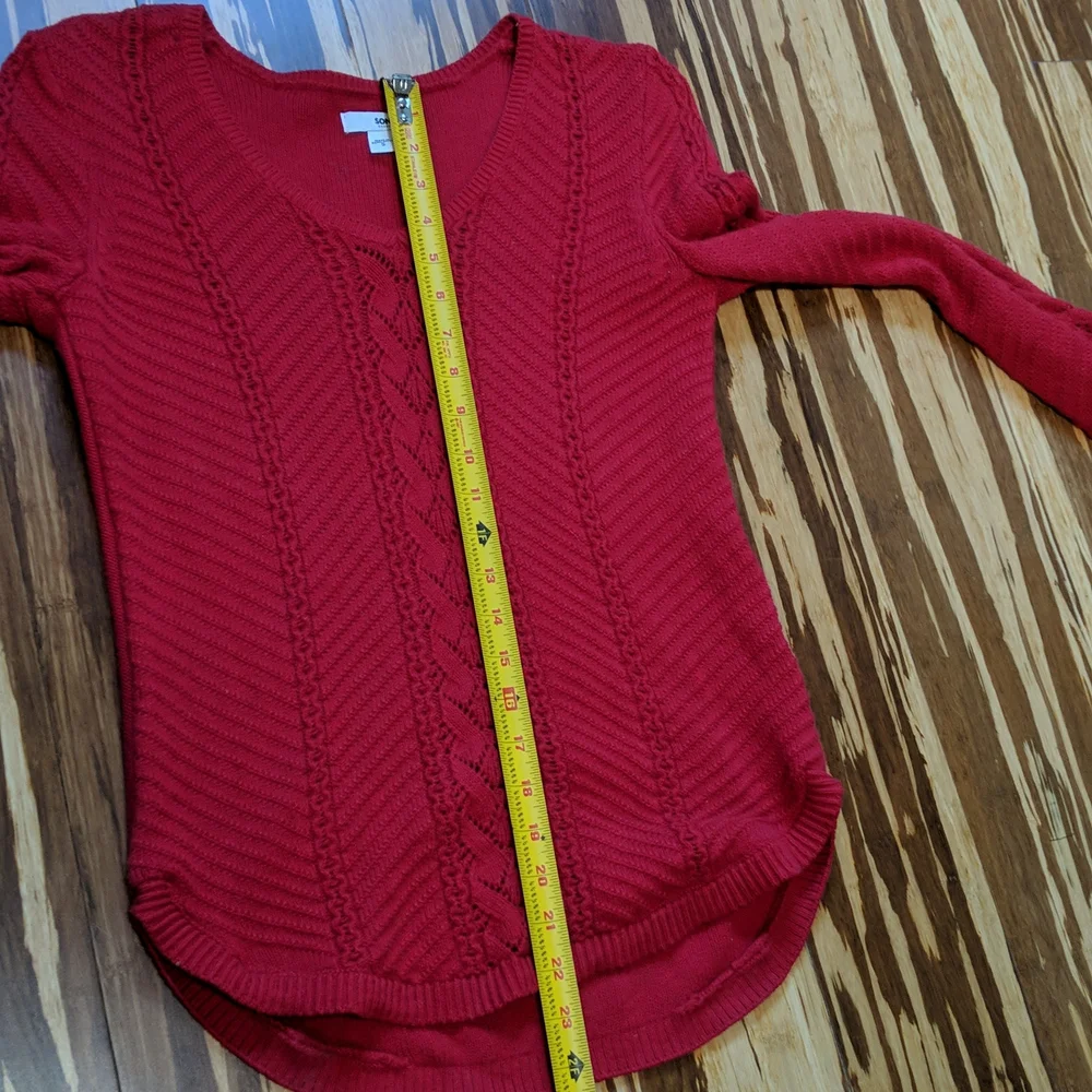 Sonoma red v neck lightweight loose weave sweater - Picture 5 of 5
